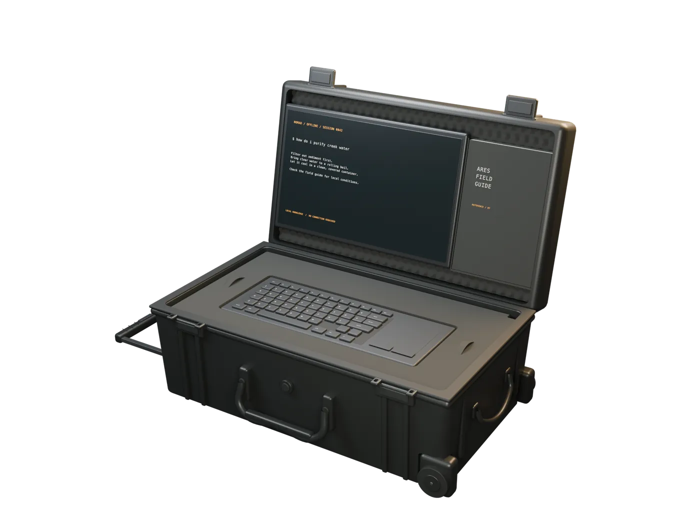 Ares Box open and powered on